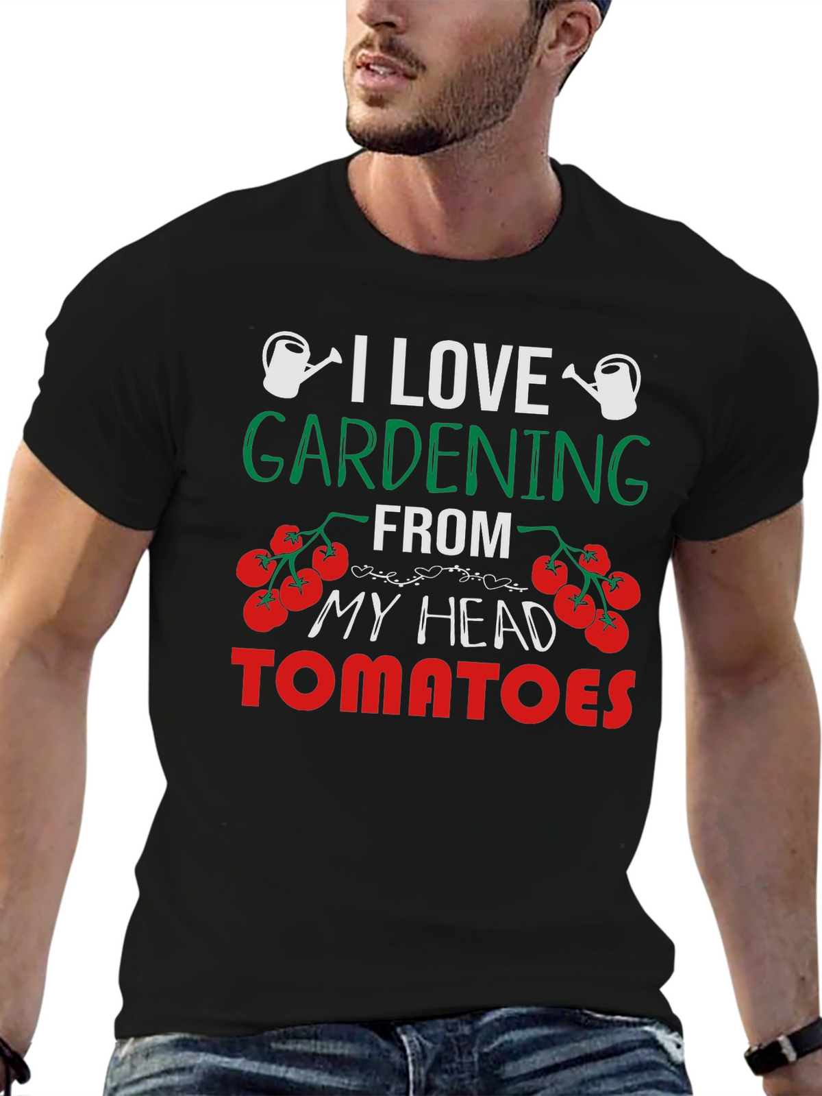 Gardening Lover Tee: Head Tomatoes Graphic T-Shirt