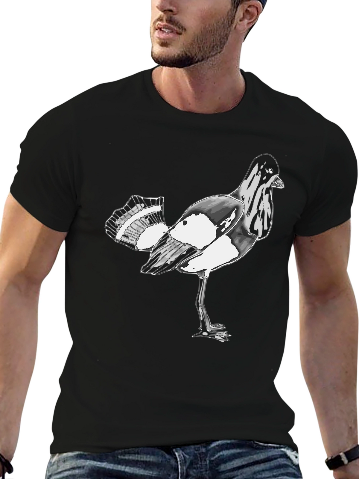 Bird Graphic Black T-Shirt