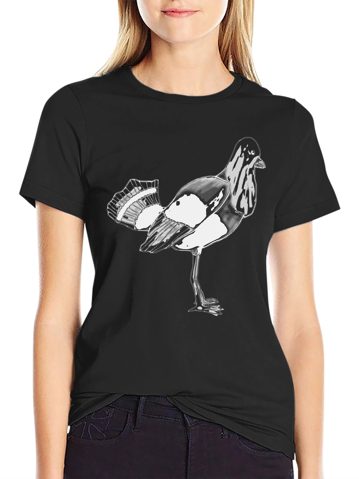 Bird Graphic Black T-Shirt
