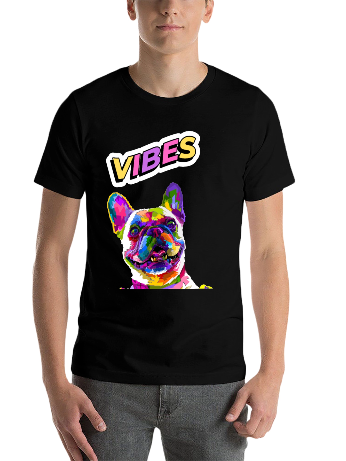 Vibes French Bulldog Graphic T-Shirt