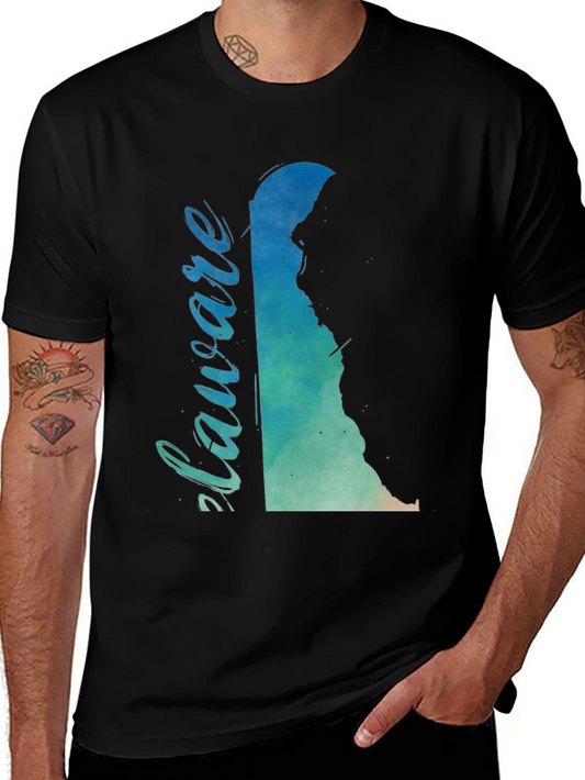 Delaware State Map Watercolor Graphic T-Shirt