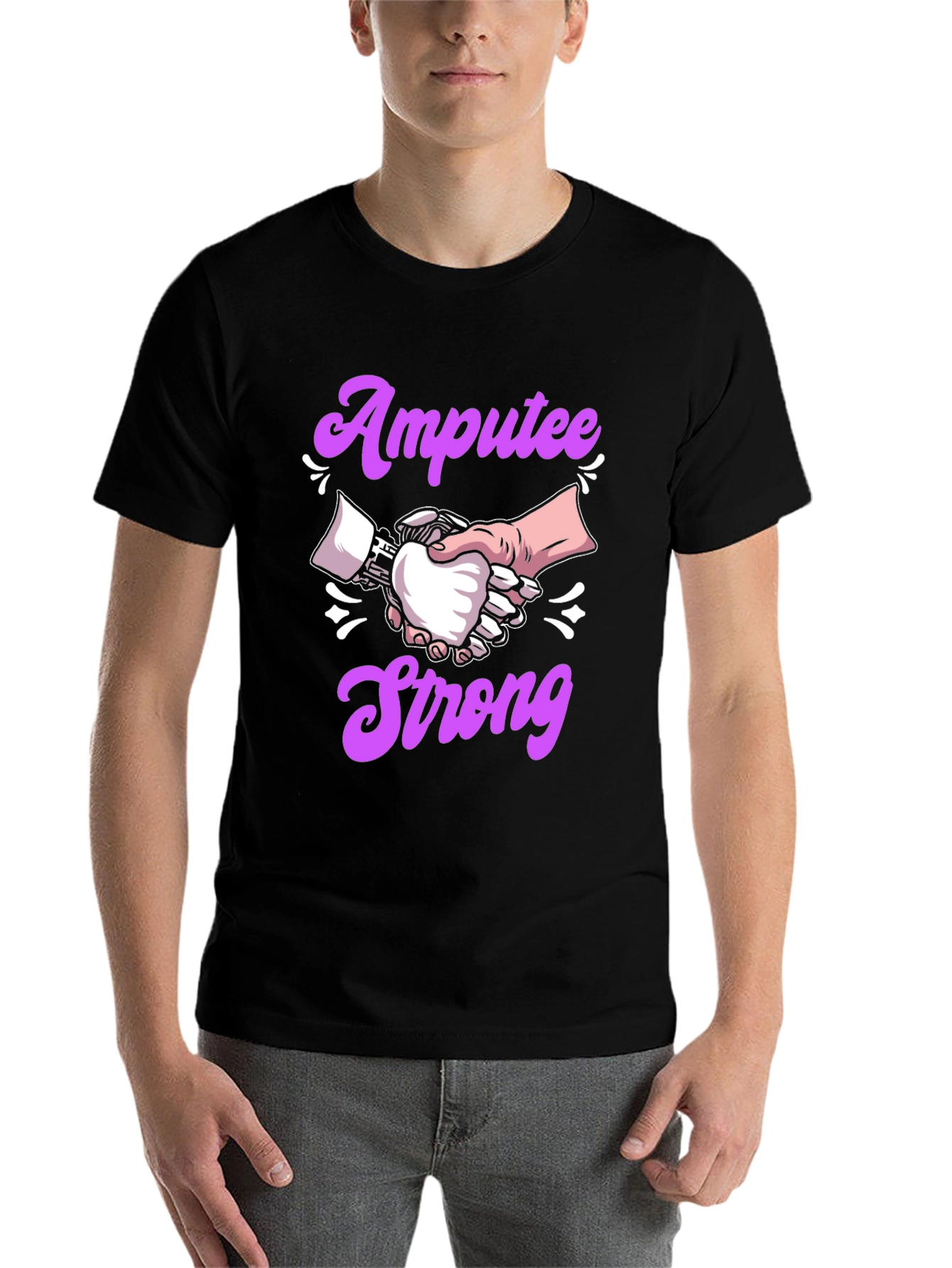 Amputee Strong T-Shirt - Handshake Design