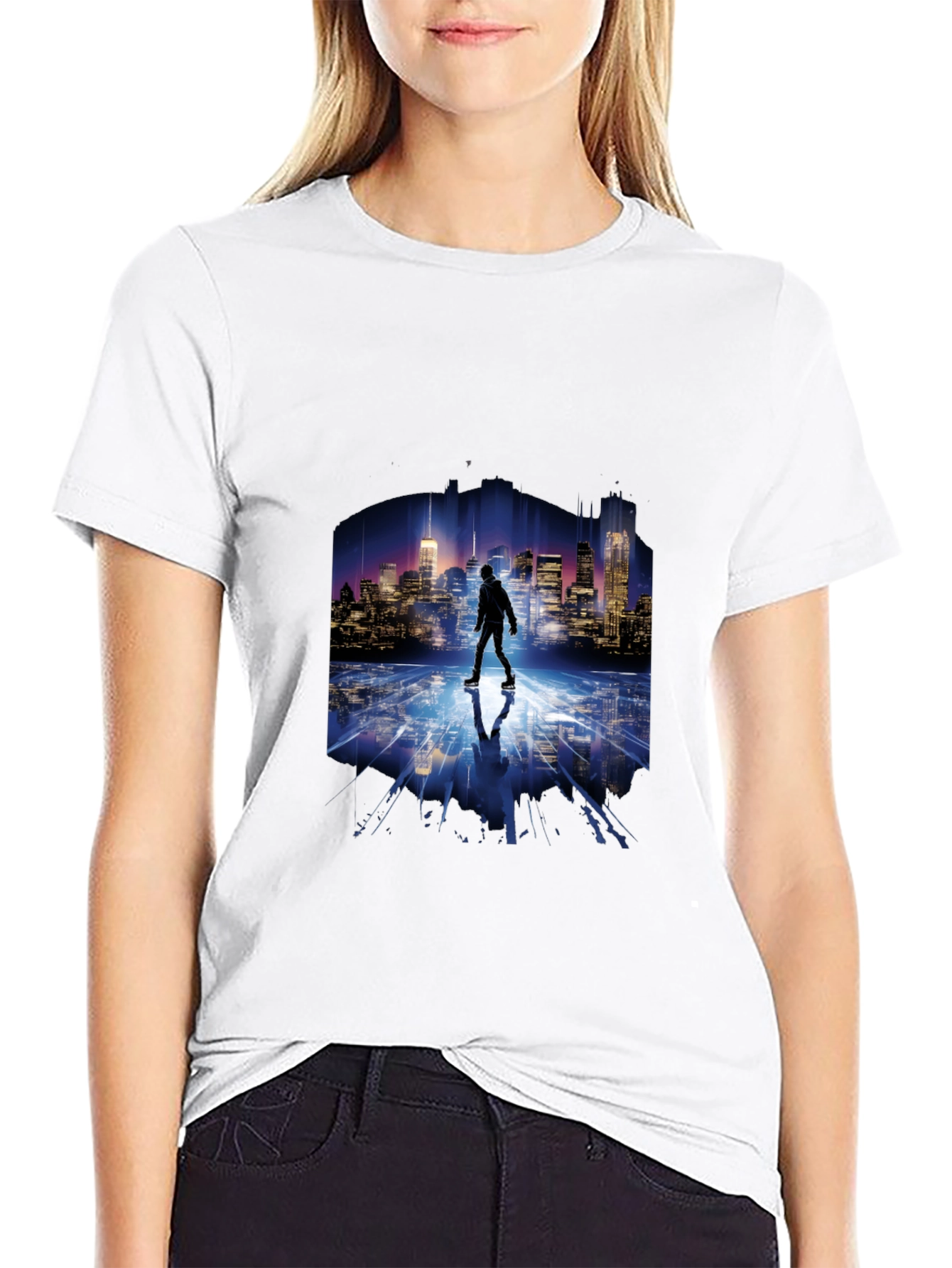 Cityscape Reflection T-Shirt - Urban Style