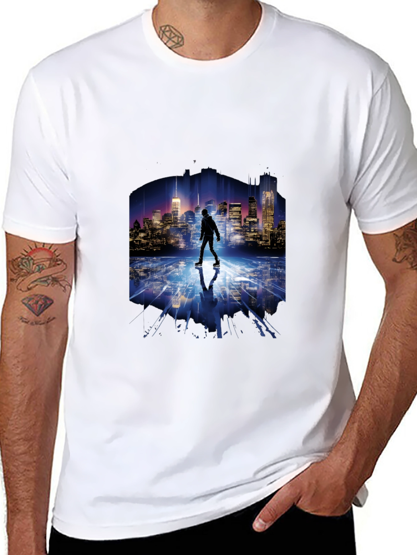 Cityscape Reflection T-Shirt - Urban Style