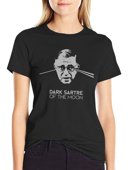 Dark Sartre of the Moon Graphic Tee - Black