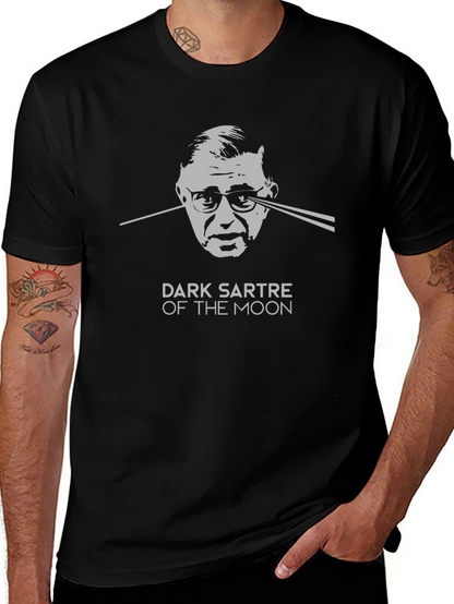 Dark Sartre of the Moon Graphic Tee - Black
