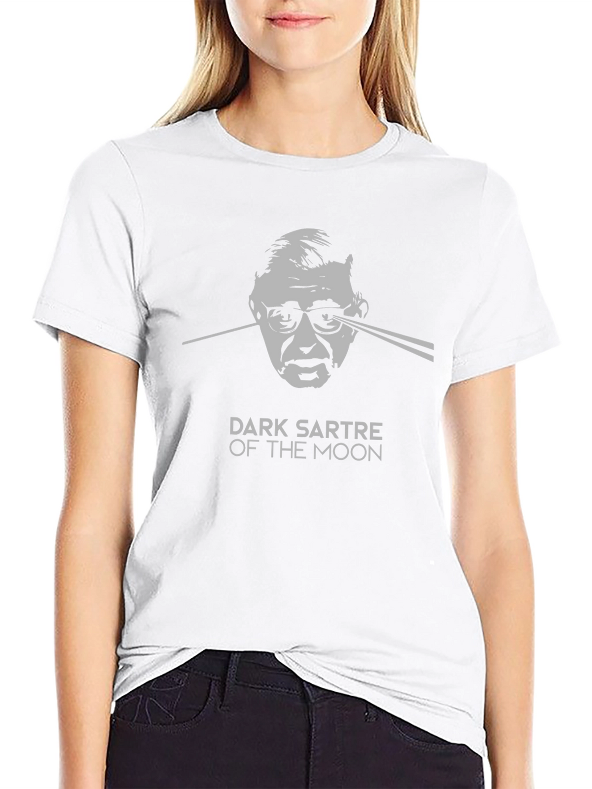 Dark Sartre of the Moon Graphic Tee - Black