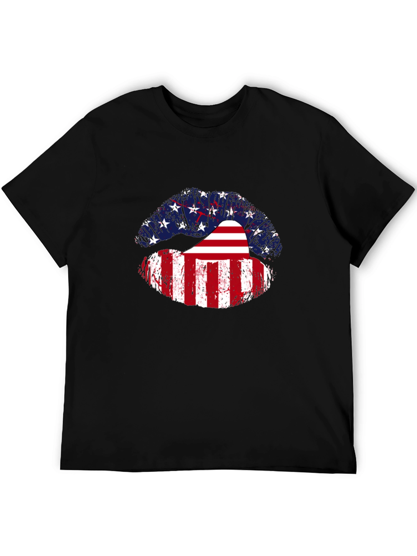 USA Flag Lips Graphic Tee - Patriotic Pride