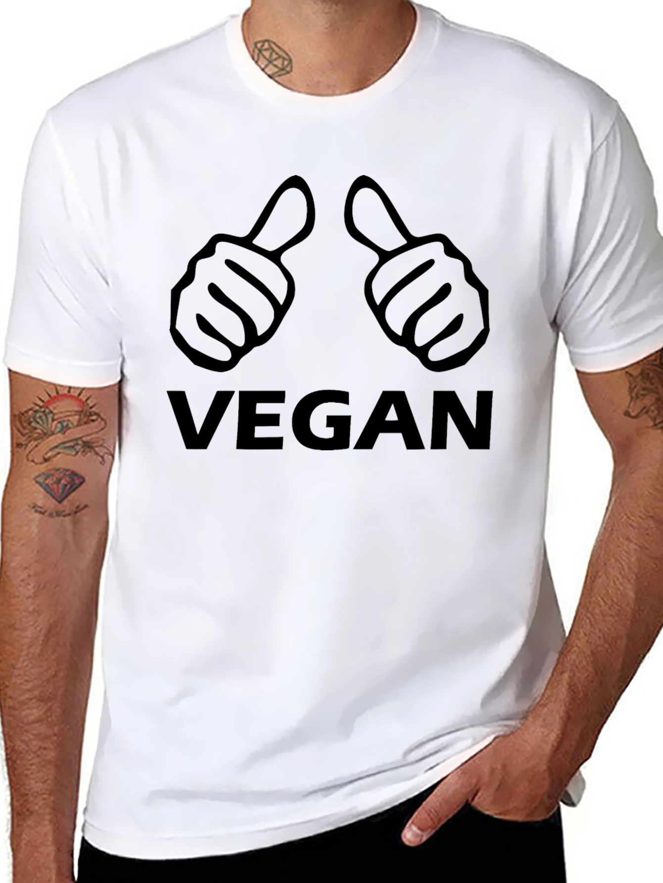 Vegan Thumbs Up Graphic T-Shirt