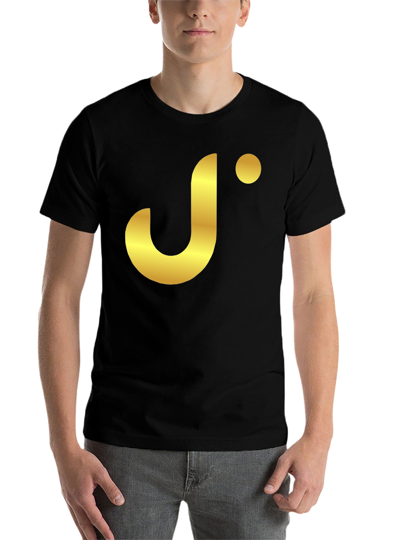 Stylish Black T-Shirt with Gold J Logo