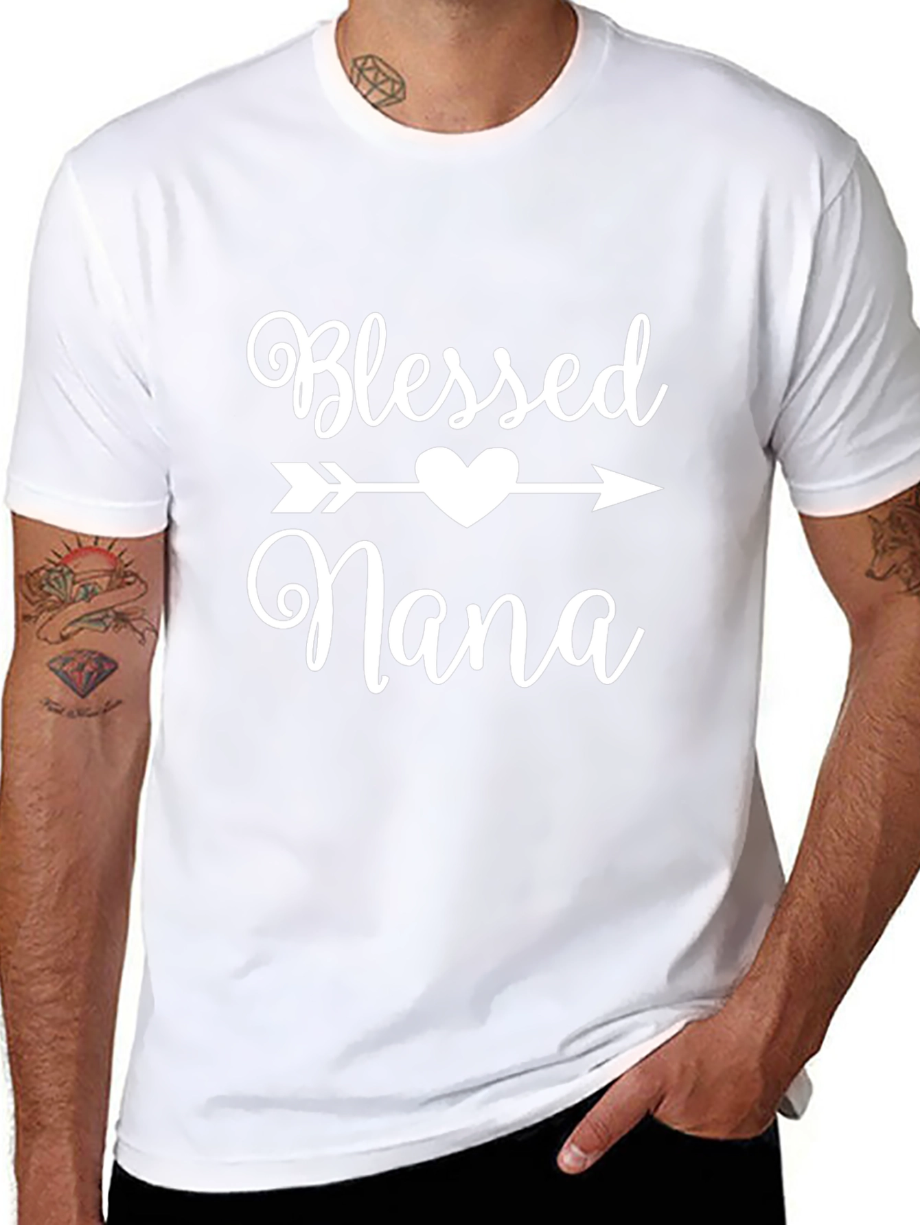 Blessed Nana T-Shirt - Heart Arrow Design