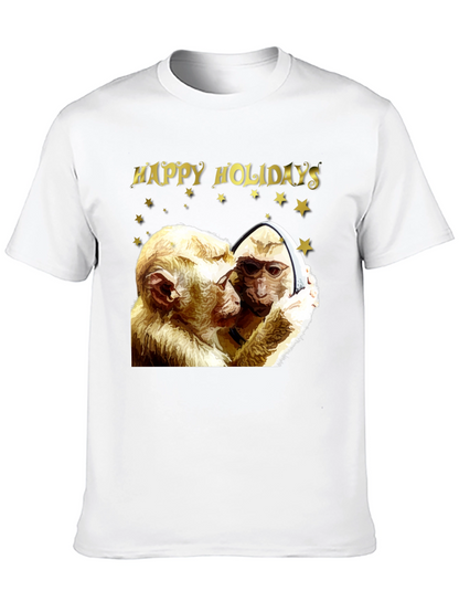 Happy Holidays Monkey Graphic T-Shirt