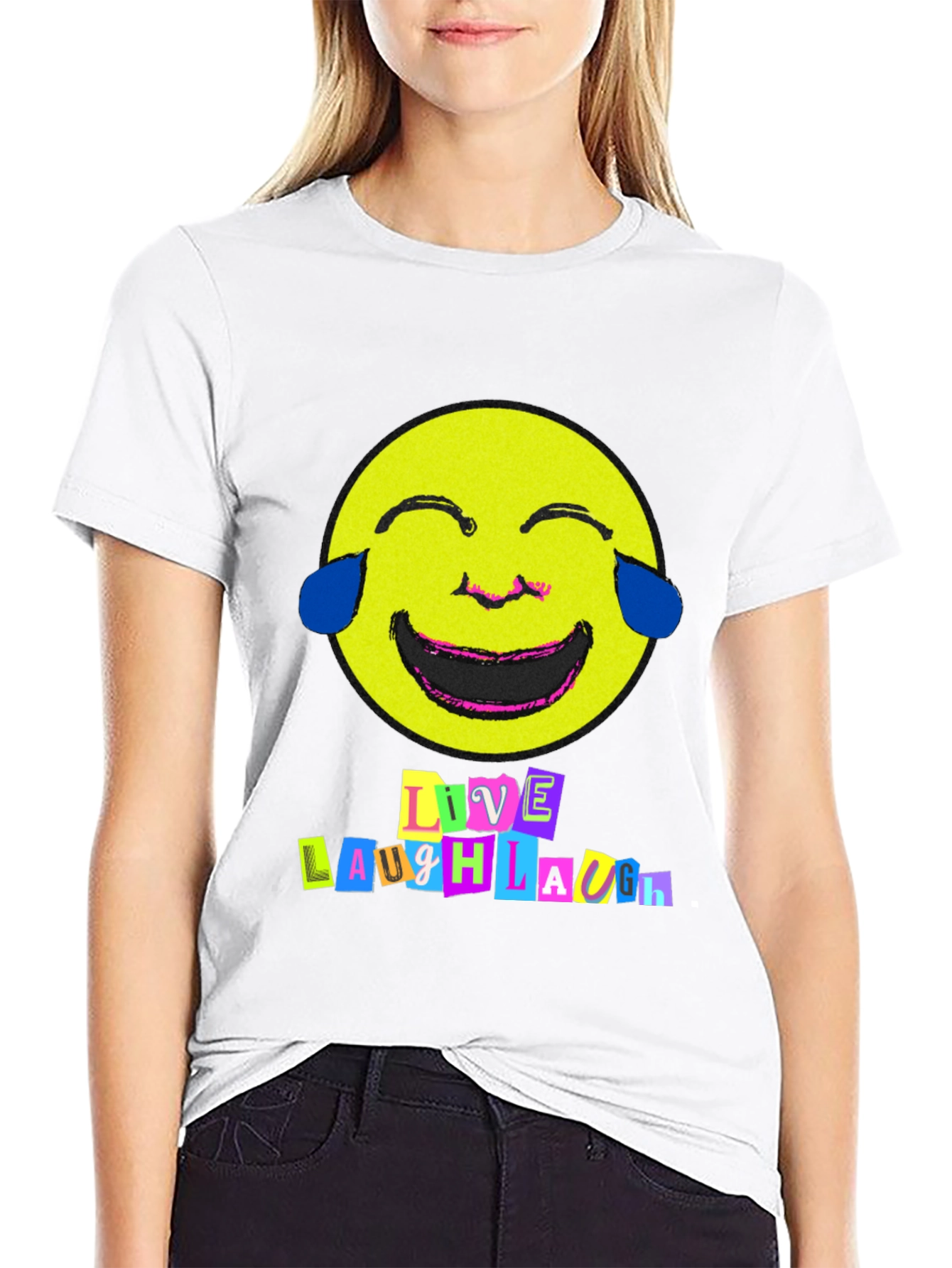 Live Laugh Laugh T-Shirt - Black Graphic Tee