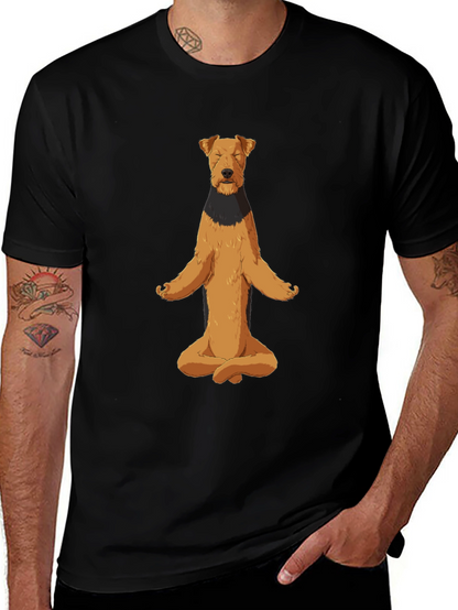 Meditating Dog Graphic Tee - Zen Vibes