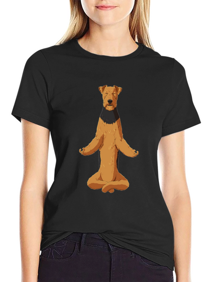 Meditating Dog Graphic Tee - Zen Vibes
