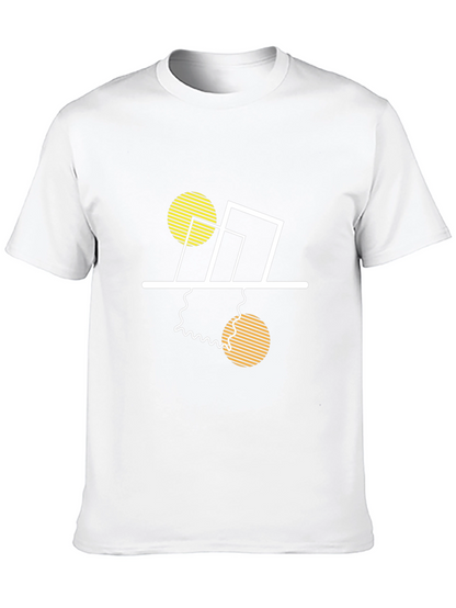 Modern Geometric Graphic Tee - Stylish Black T-Shirt