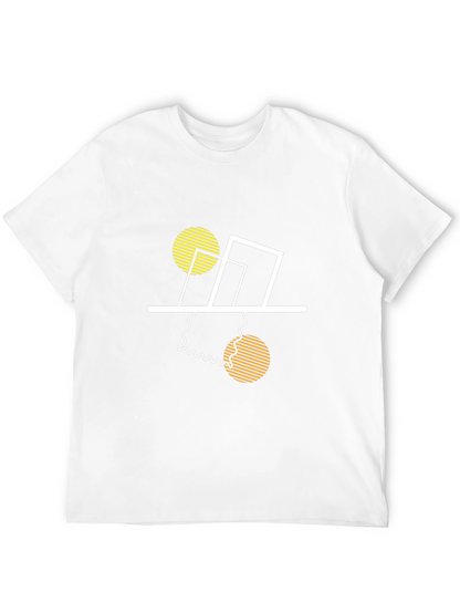 Modern Geometric Graphic Tee - Stylish Black T-Shirt
