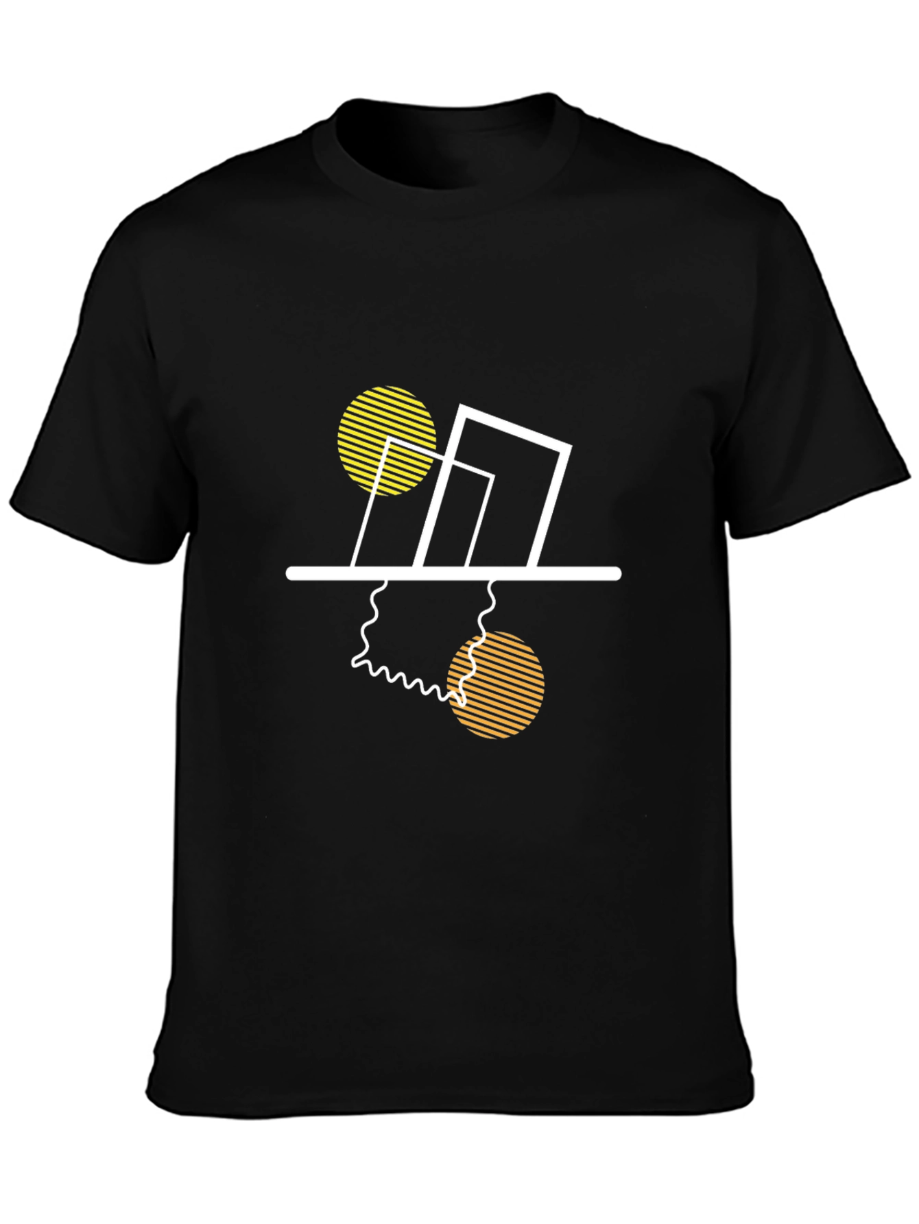 Modern Geometric Graphic Tee - Stylish Black T-Shirt