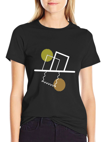 Modern Geometric Graphic Tee - Stylish Black T-Shirt