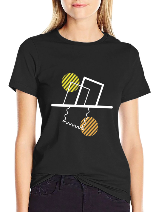 Modern Geometric Graphic Tee - Stylish Black T-Shirt