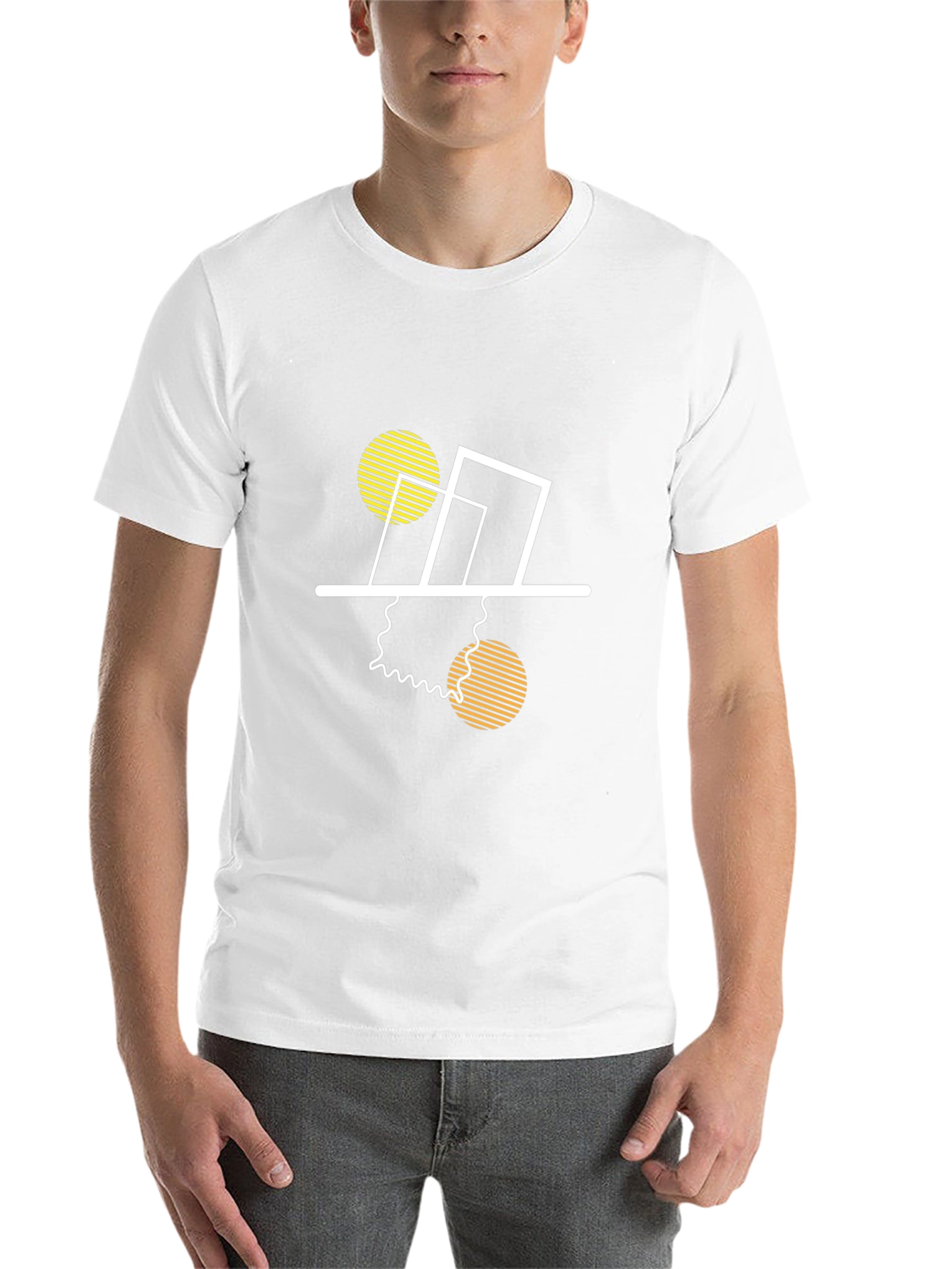 Modern Geometric Graphic Tee - Stylish Black T-Shirt