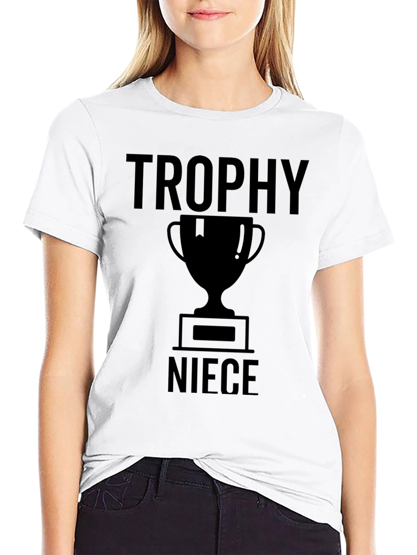 Trophy Niece Graphic Tee - Black Cotton T-Shirt
