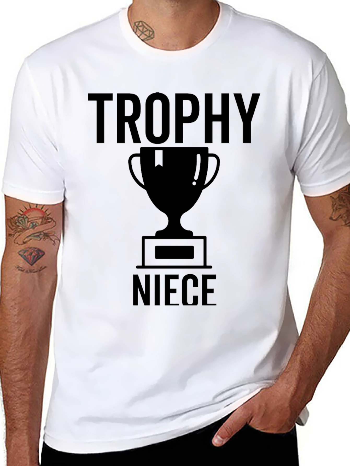 Trophy Niece Graphic Tee - Black Cotton T-Shirt