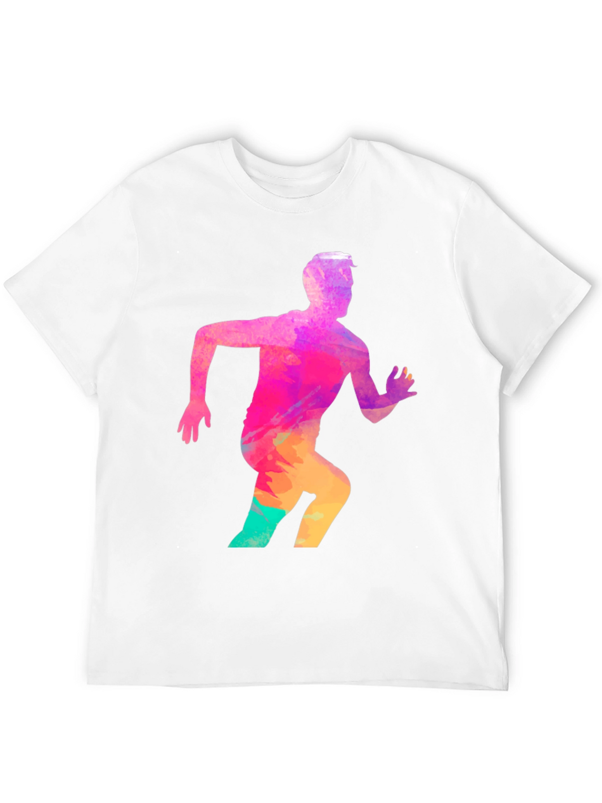 Mens Black Graphic Tee - Running Man Design