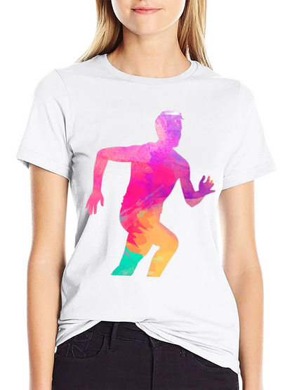 Mens Black Graphic Tee - Running Man Design