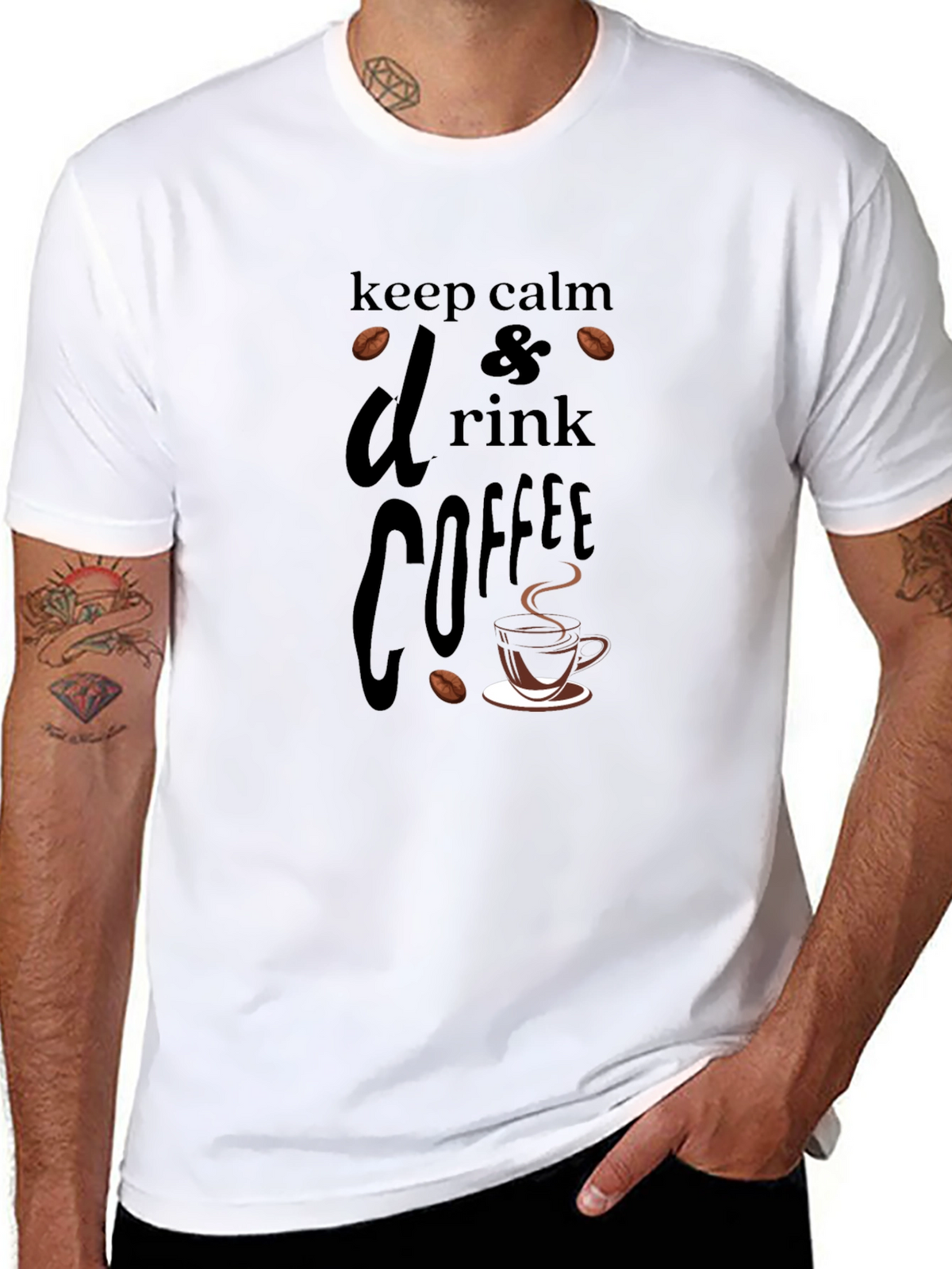 Keep Calm & Drink Coffee Black T-Shirt