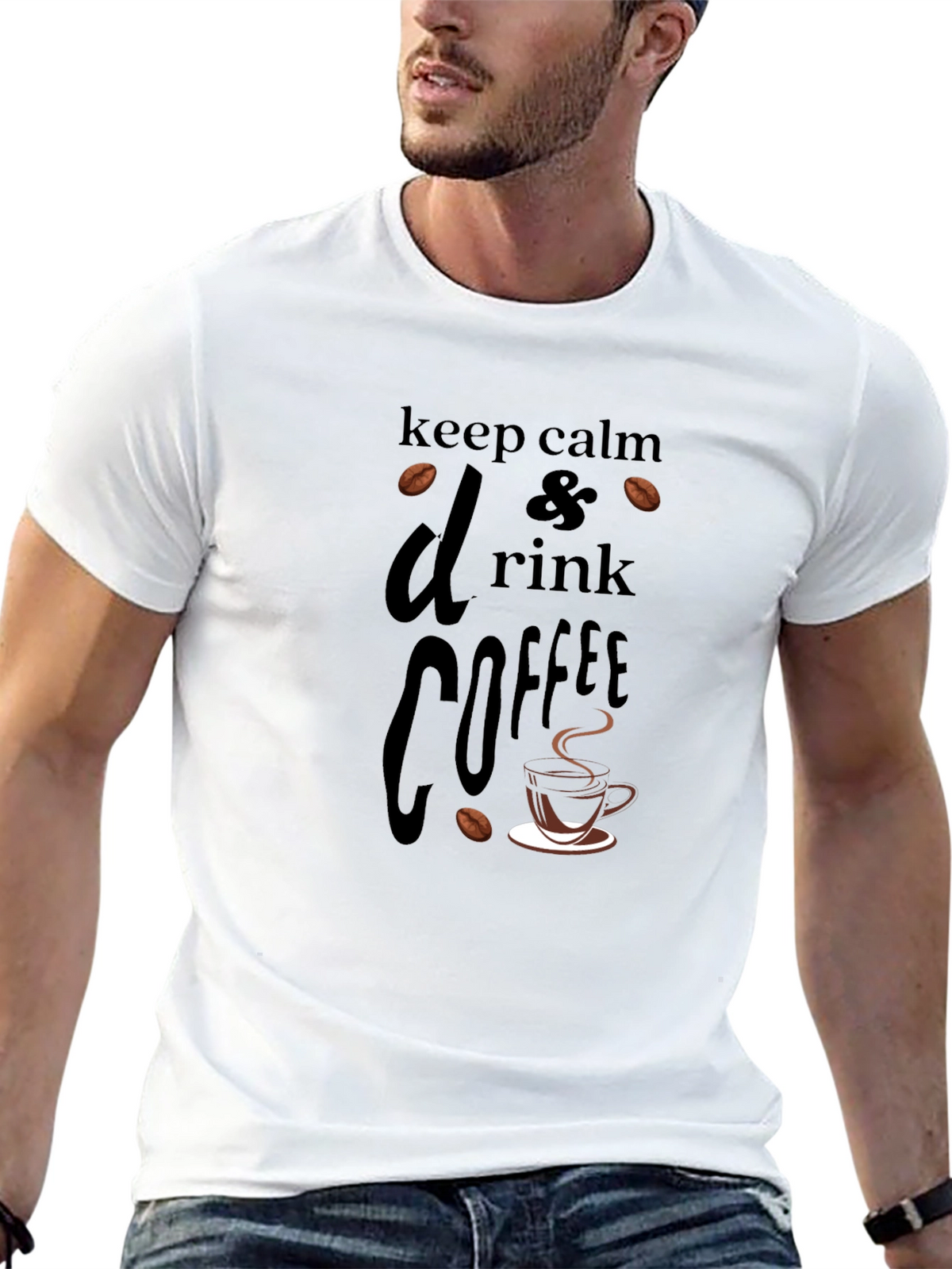 Keep Calm & Drink Coffee Black T-Shirt