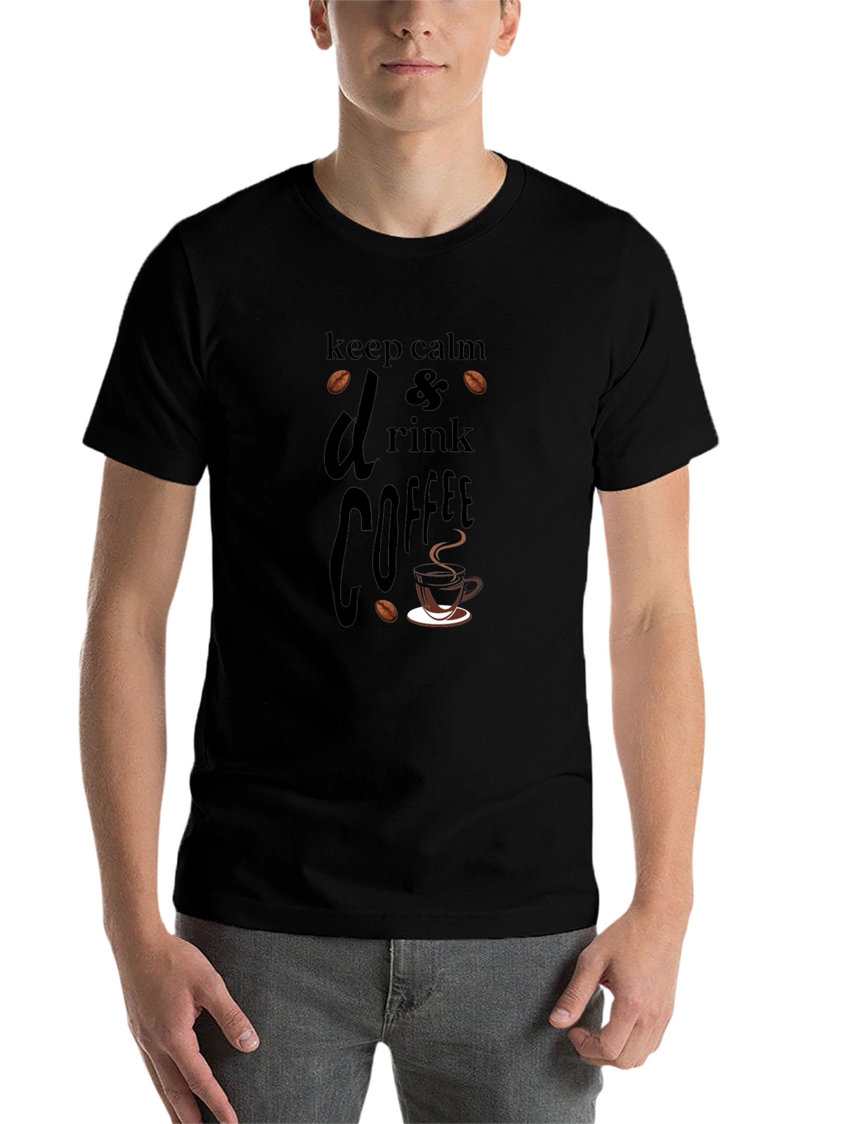 Keep Calm & Drink Coffee Black T-Shirt