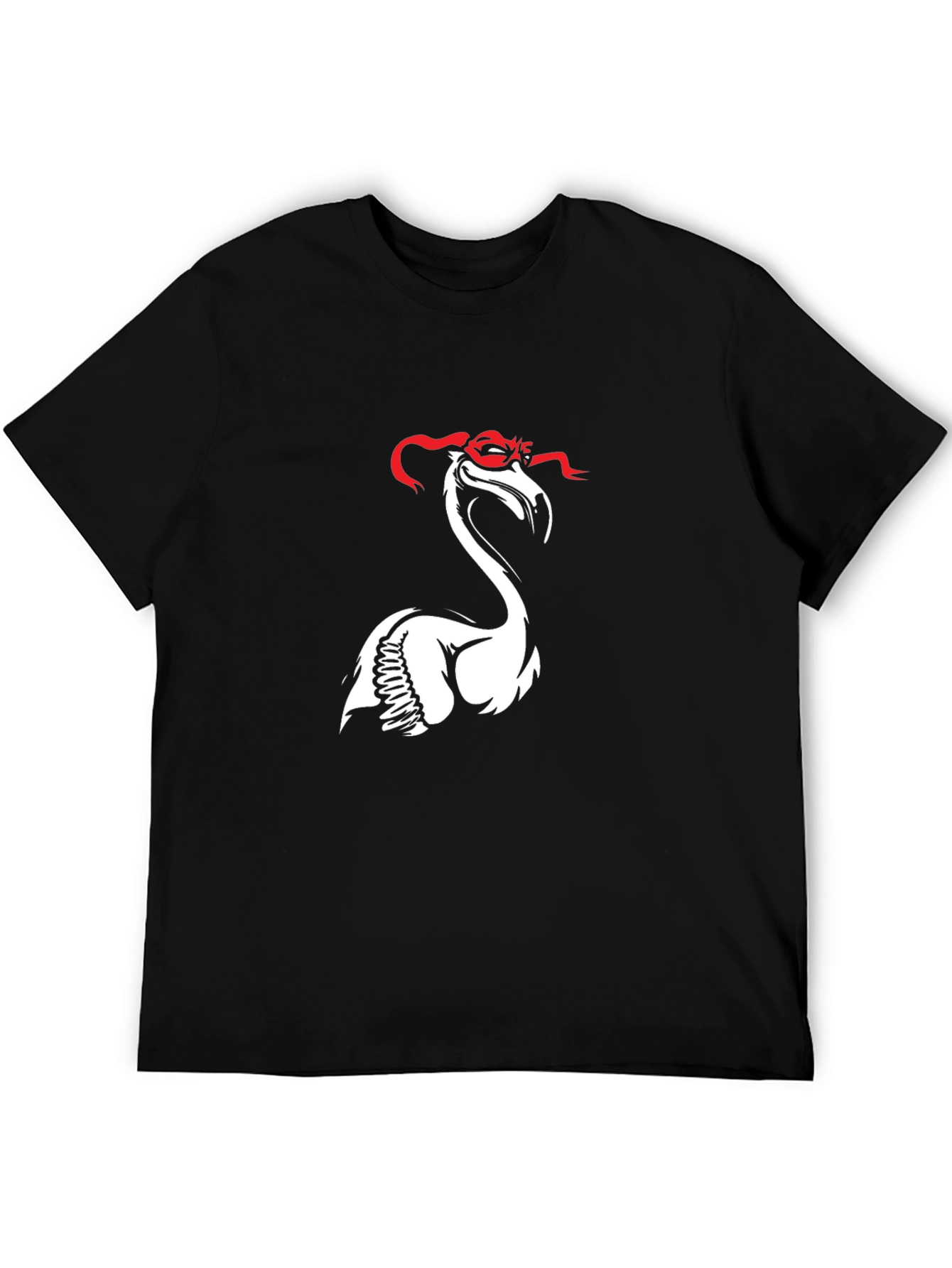 Flamingo Ninja T-Shirt - Black Cotton Tee