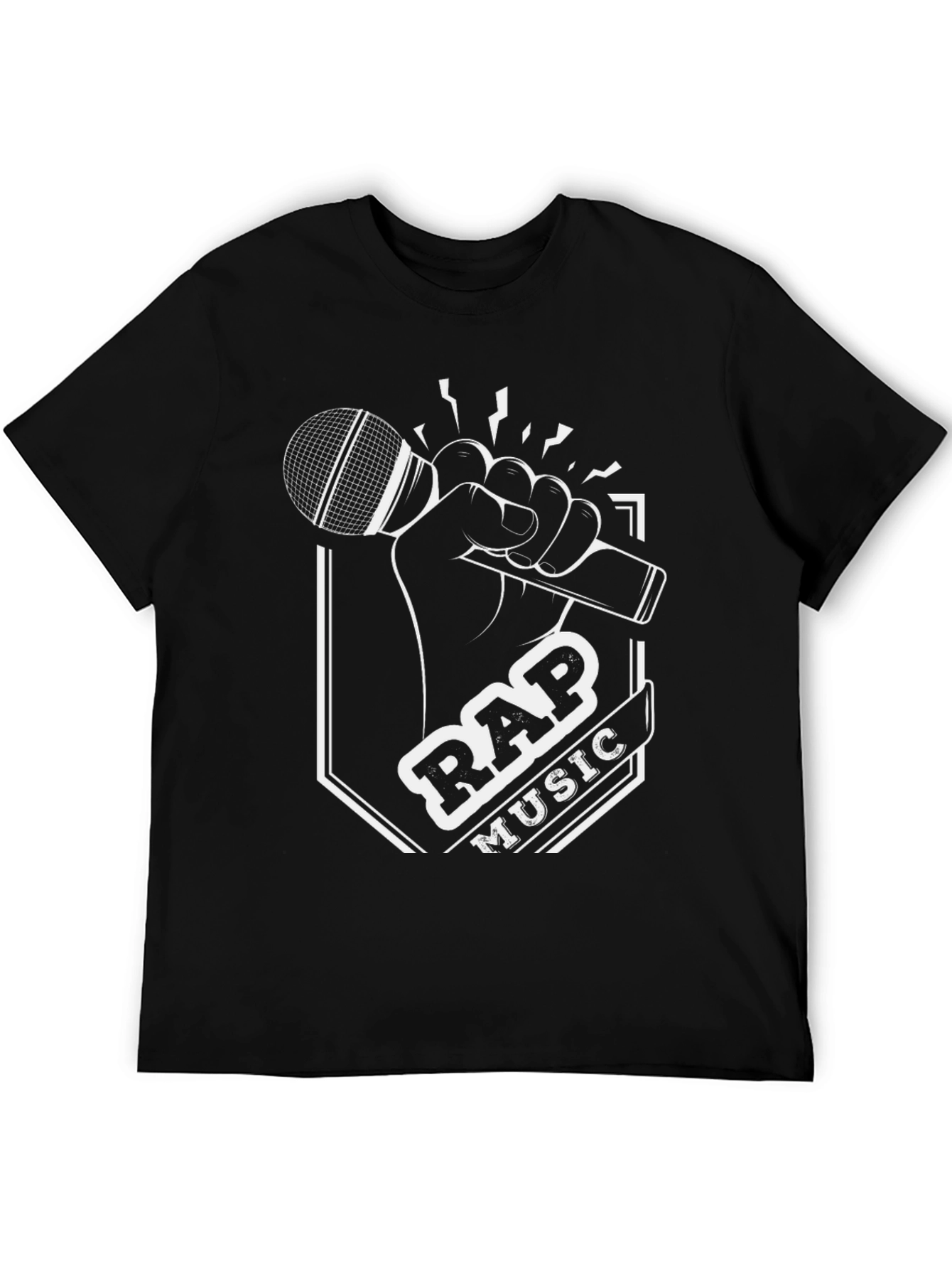 Rap Music Graphic T-Shirt - Black