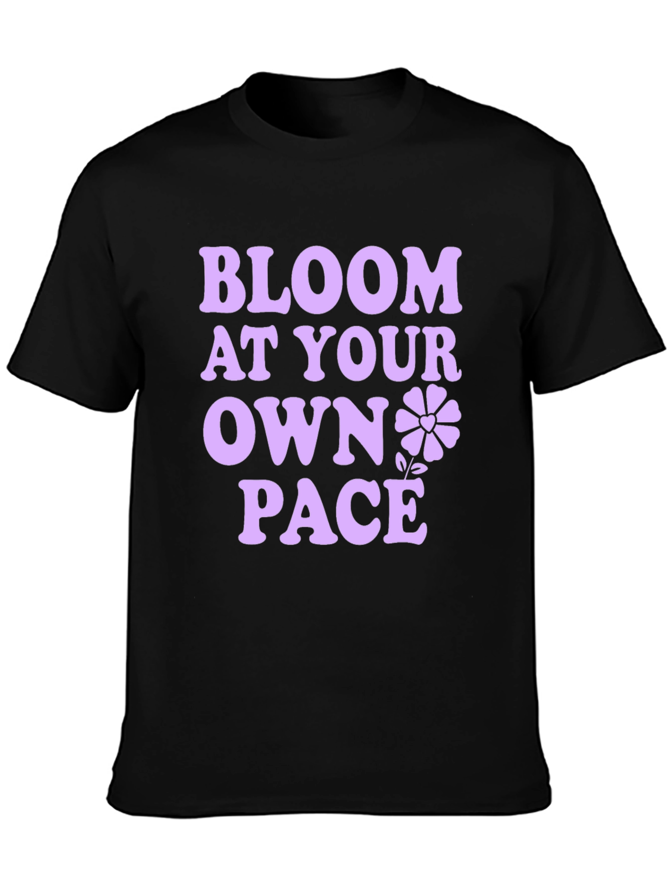 Bloom At Your Own Pace Black T-Shirt