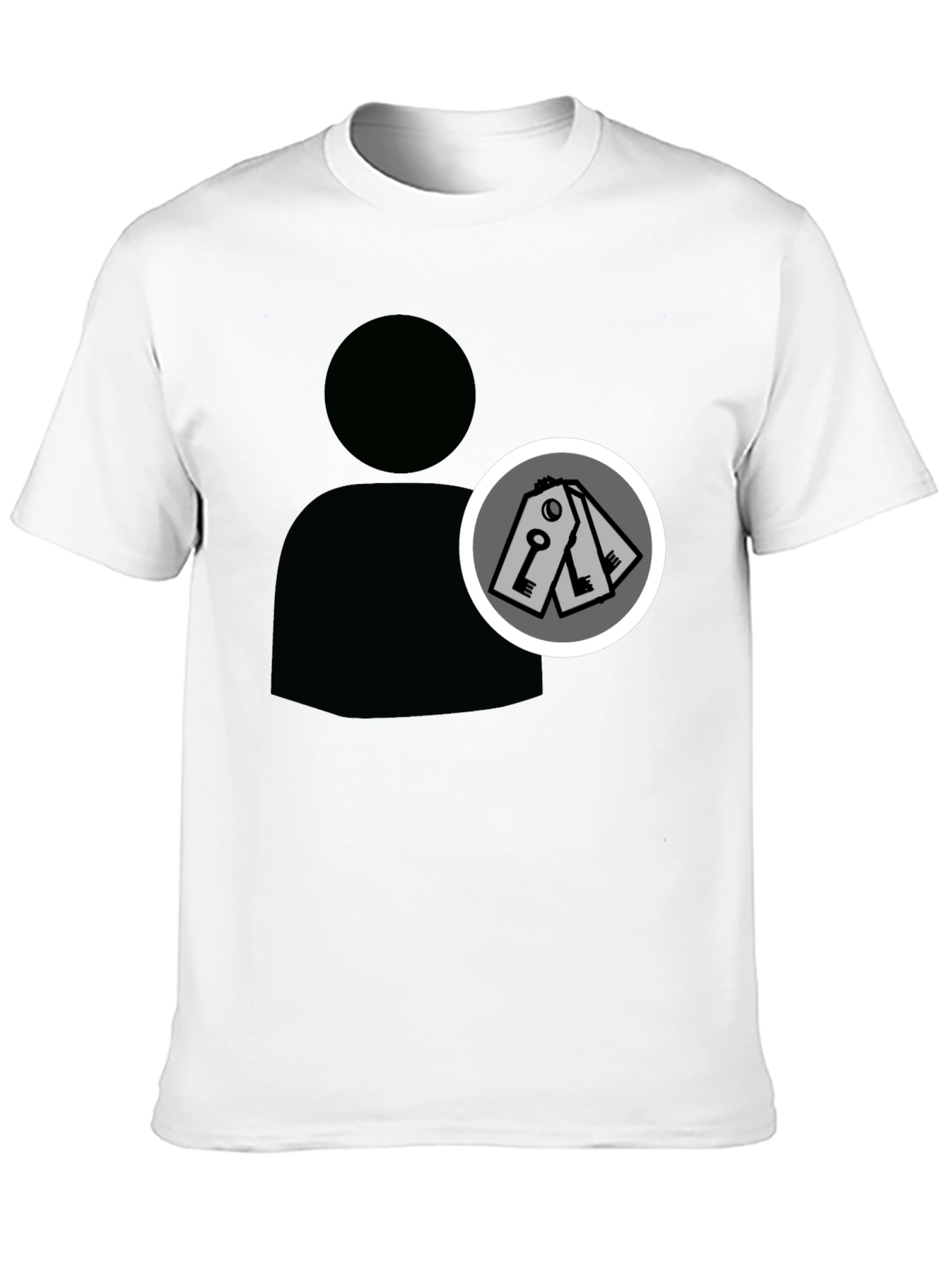 Abstract Keys Graphic Print Black T-Shirt