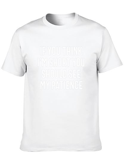 Funny Short Patience Graphic Tee - Black