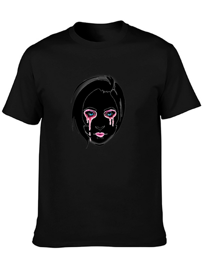 Emotional Drip Tee - Stylish Black Graphic T-Shirt