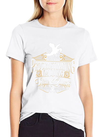 Procrastinating? Side Quests T-Shirt - Dragon Graphic Tee