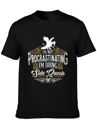 Procrastinating? Side Quests T-Shirt - Dragon Graphic Tee
