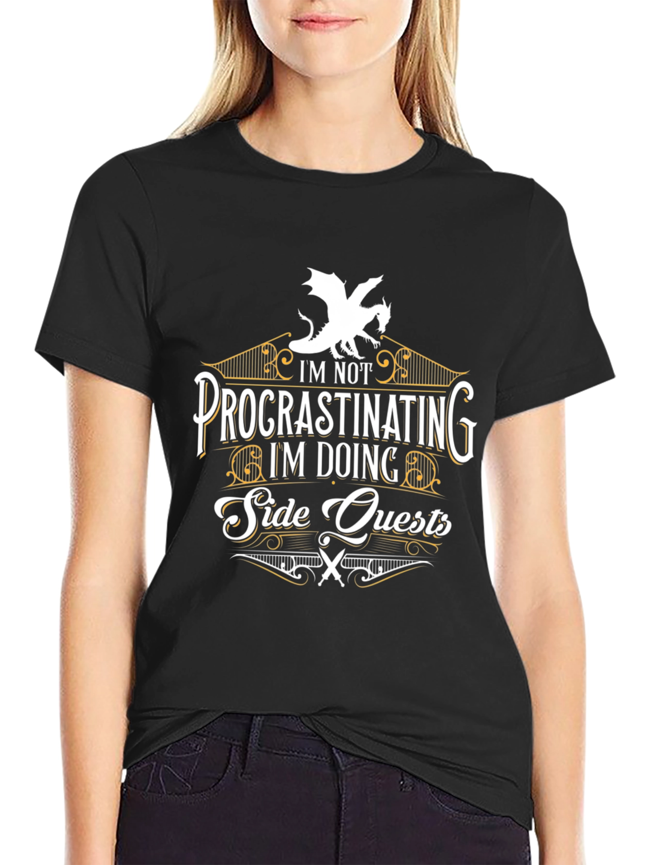 Procrastinating? Side Quests T-Shirt - Dragon Graphic Tee