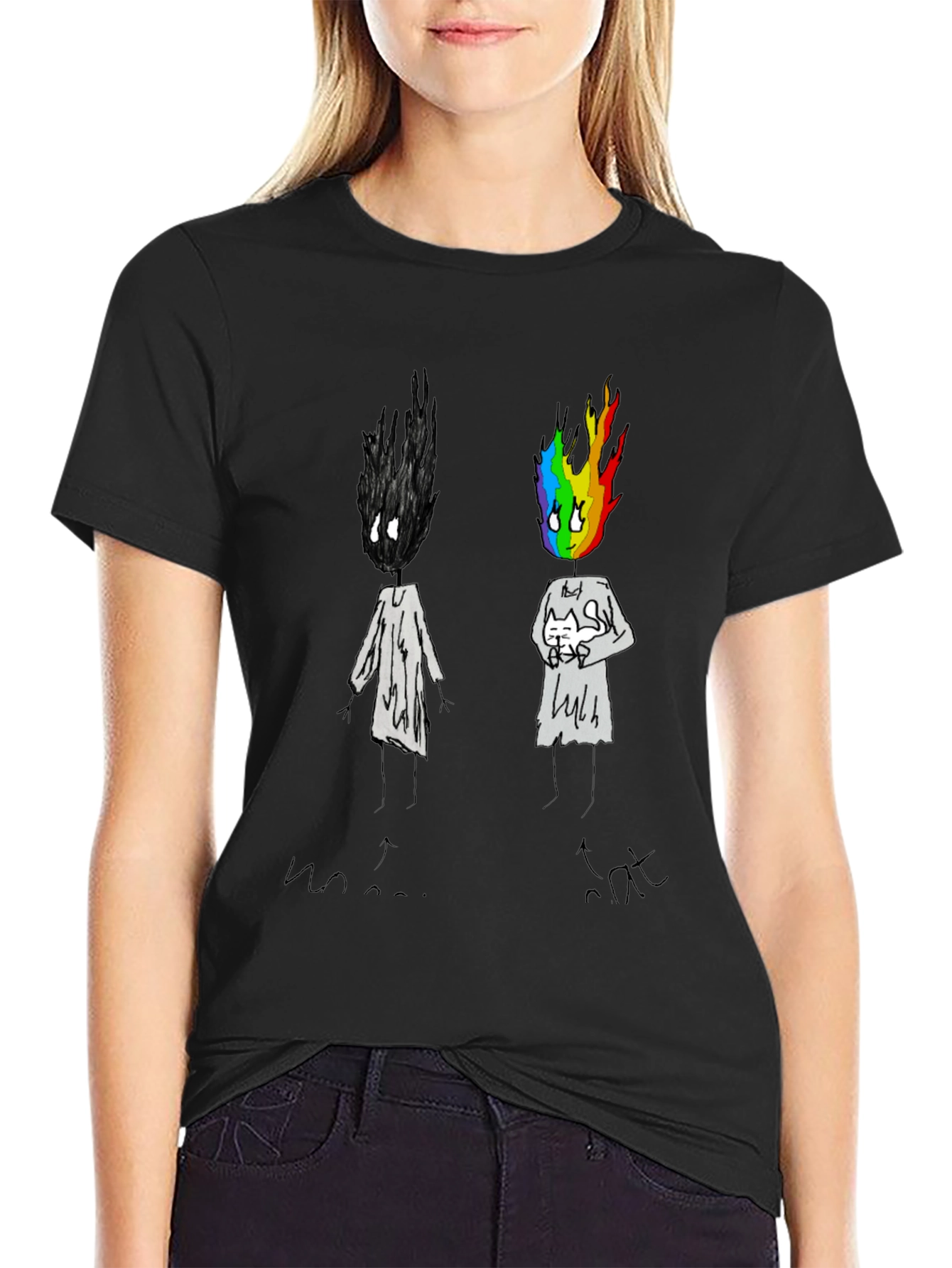 Unique Graphic Print Black T-Shirt