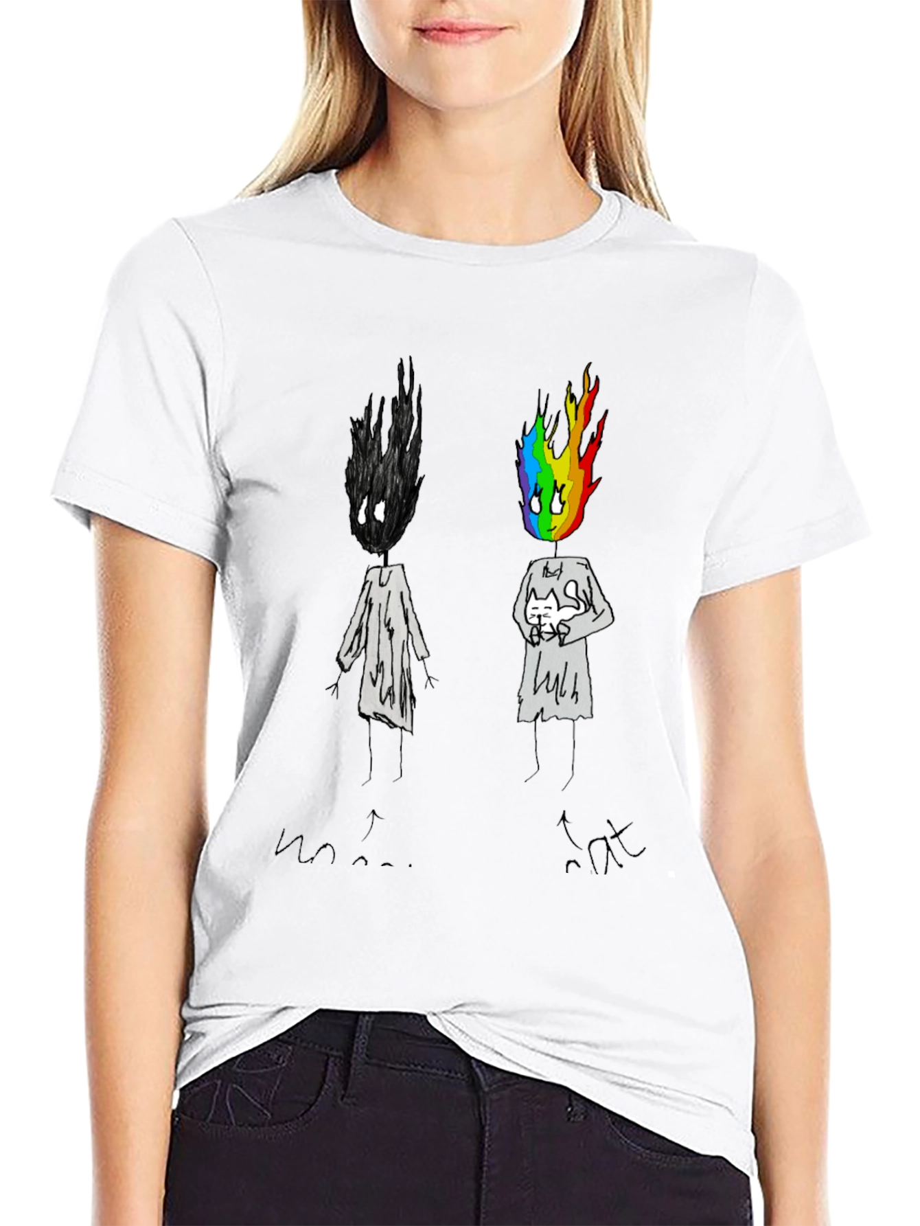 Unique Graphic Print Black T-Shirt