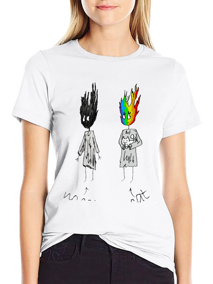 Unique Graphic Print Black T-Shirt