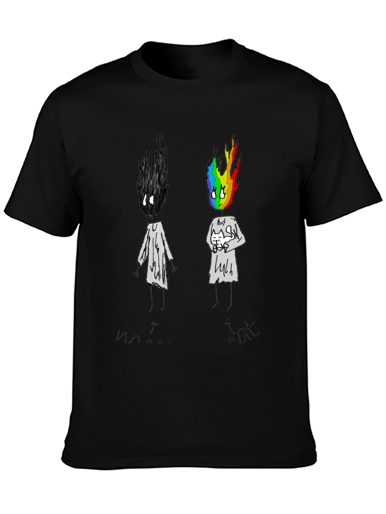 Unique Graphic Print Black T-Shirt