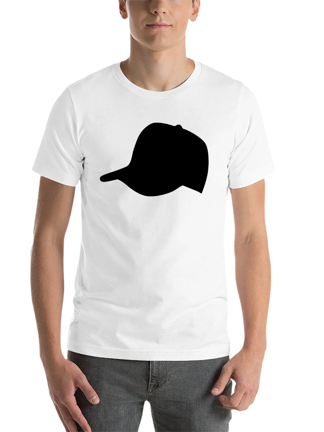 Black Hat Silhouette T-Shirt | Casual Graphic Tee