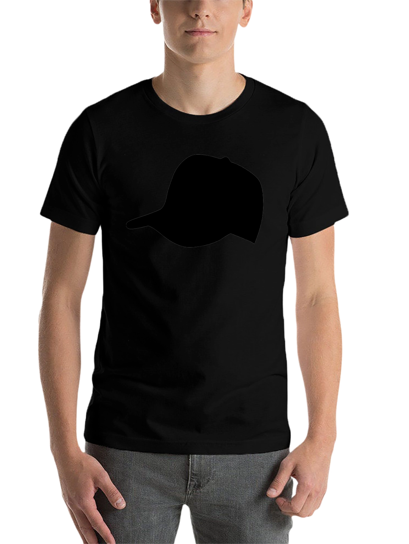 Black Hat Silhouette T-Shirt | Casual Graphic Tee