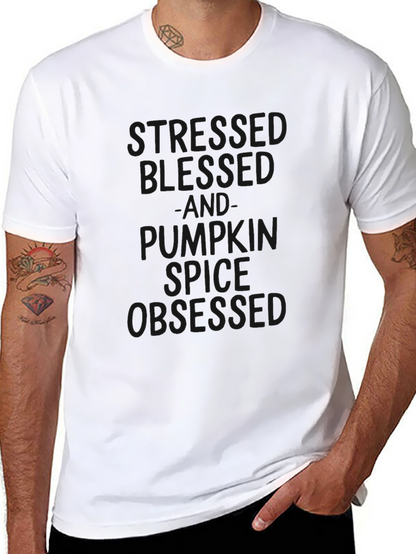 Stressed Blessed Pumpkin Spice Obsessed T-Shirt