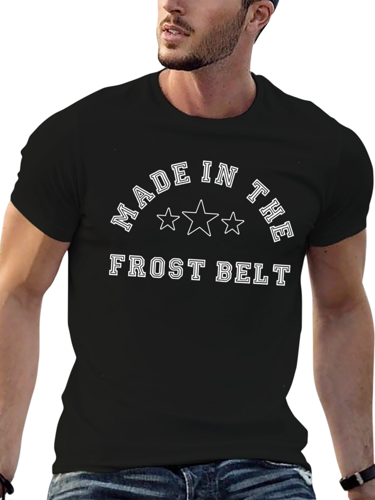 Frost Belt Graphic Tee - Black Crew Neck