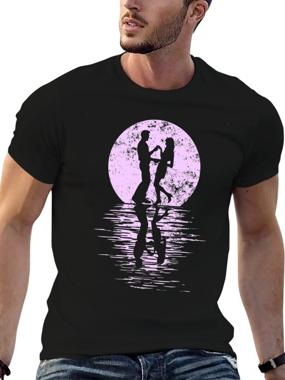 Romantic Dance T-Shirt - Moonlit Silhouette Tee